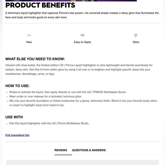 Urban Decay X Prince Liquid Face & Décolletage Illuminizer - Picture 13 of 13